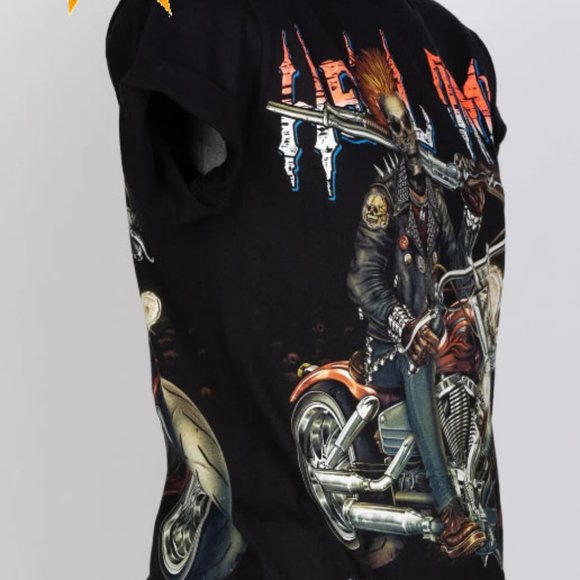 NEW WITH TAG ROCK CHANG HELL TIME GLOW IN THE DARK BLACK T-SHIRT - Picture 4 of 6